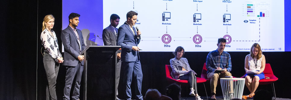 The four finalist teams pitched their ideas at the Hitachi Social Innovation Forum SYDNEY on 21 November